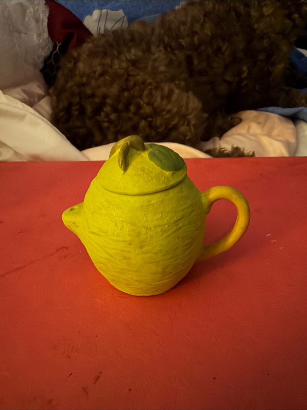 Handmade Yellow Lemon Teapot - Decorative Home Art